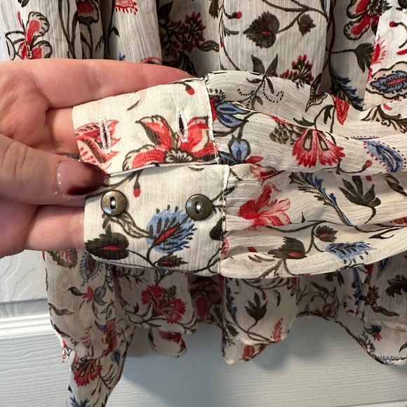 Zara Floral Blouse with Peter Pan Collar - Picture 3 of 4